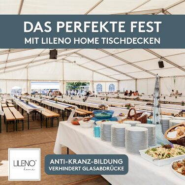 LILENO HOME Скатертинна рулонна доріжка 1,10x25 м – біла скатертина з нетканого матеріалу, схожа на тканину, мийна, одноразова, альтернатива паперовій скатертині