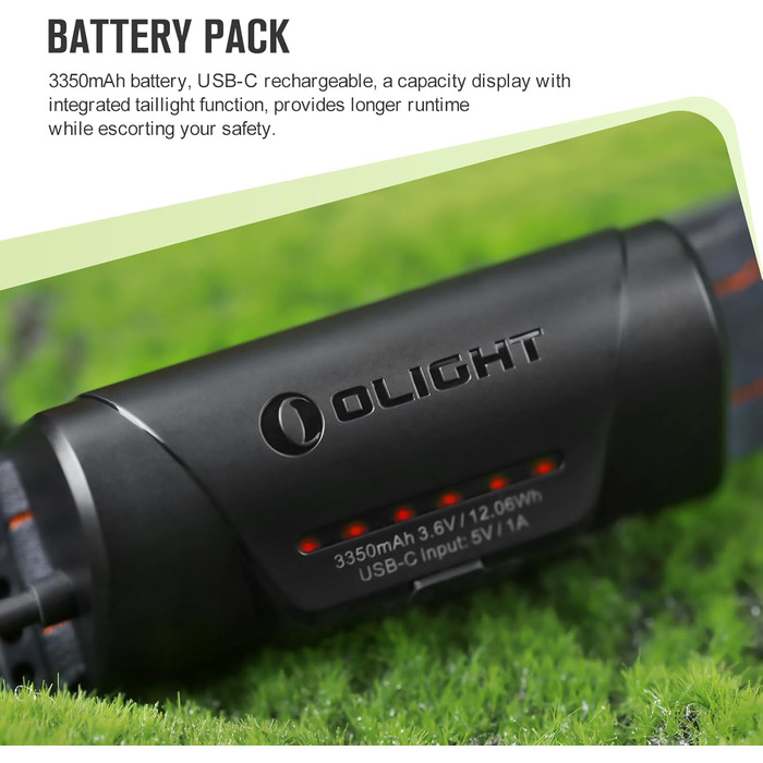 Налобний ліхтар OLIGHT Array 2 Pro з LED, жестовим керуванням, 1500 лм, 150 м, USB-C, акумуляторний, 3 режими світла, червоне світло, 60° регулювання, SOS, помаранчевий