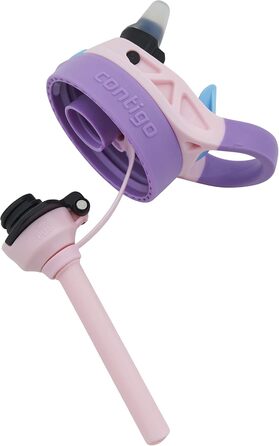 Дитяча пляшка для води Contigo Easy Clean Autospout з трубочкою, BPA-free, 420 мл, пластикова, герметична, легка у догляді, для школи та спорту (Strawberry Shakes)