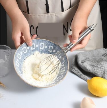 Міксер ручний для яєць GOOPEEG, 8 дюймів, багатофункціональний вінчик з нержавіючої сталі для збивання яєць, тіста та спецій, кухонний інвентар для випічки