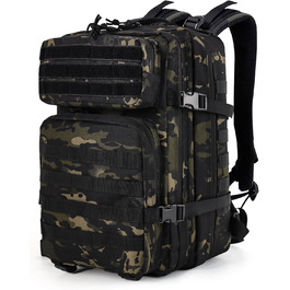 Тактичний рюкзак 45 л для подорожей, військовий рюкзак для outdoor, туристичний рюкзак з липучкою, Bundeswehr, для пригод (світло-чорний)