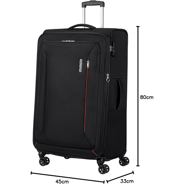 Валіза American Tourister Hyperspeed розширювана, 80 см, 109/116 л, бірюзова (Deep Teal) або чорна (Jet Black), Spinner L