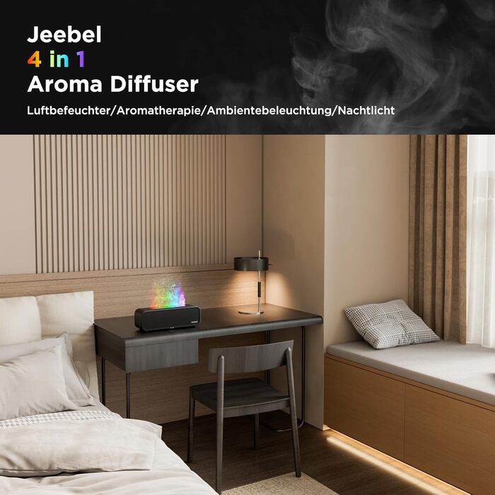 Аромадифузор Jeebel для ефірних олій з ритмічною ідентифікацією, RGB-підсвіткою, пультом ДУ, 7 режимами, таймером, 250 мл – зволожувач повітря для аромотерапії в спальню та офіс
