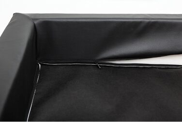 Ліжко для собак Delux XXL 120x80 см, чорне, екошкіра та міцна кордура