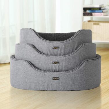 Ліжко для собак Feandrea з двосторонньою подушкою, велике, 83x63x27 см, сіре
