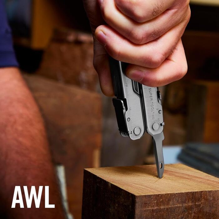 Мультитул Leatherman Super Tool 300, 19-в-1, з потужними плоскогубцями, сріблястий, у комплекті MOLLE-чохол, для важких робіт