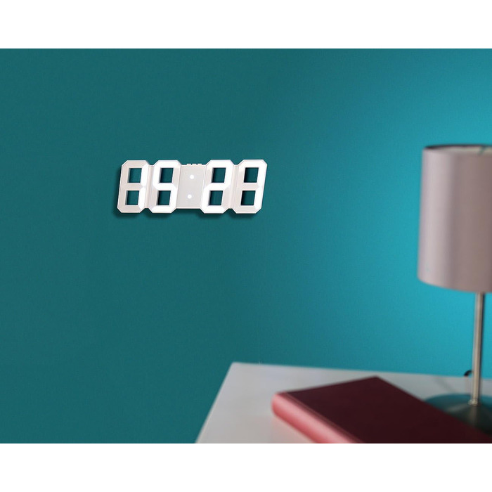 Діджитал-годинник Lunartec настінний і настільний, Jumbo LED, 3D, будильник, з підсвіткою, димований, 28 см