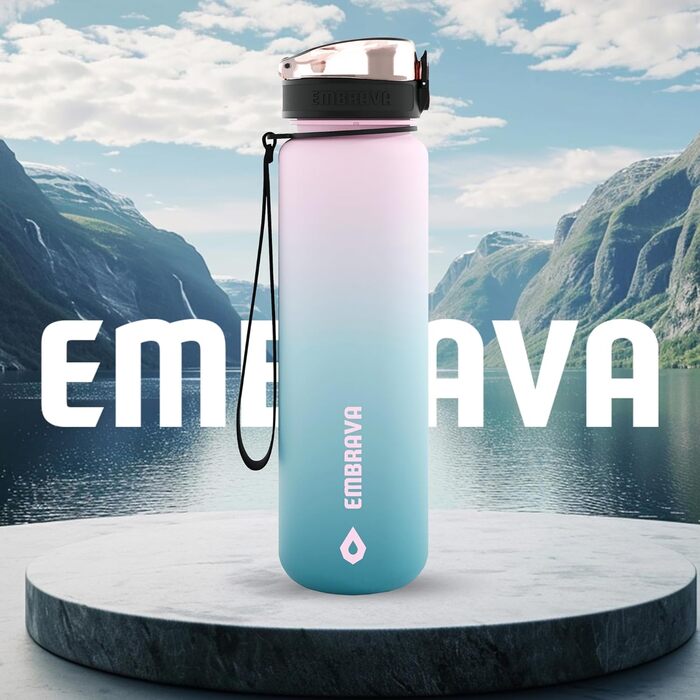 Спортивна пляшка Embrava 1000 мл, швидкий потік, з відкидною кришкою, BPA-free, Tritan, Blossom Breeze