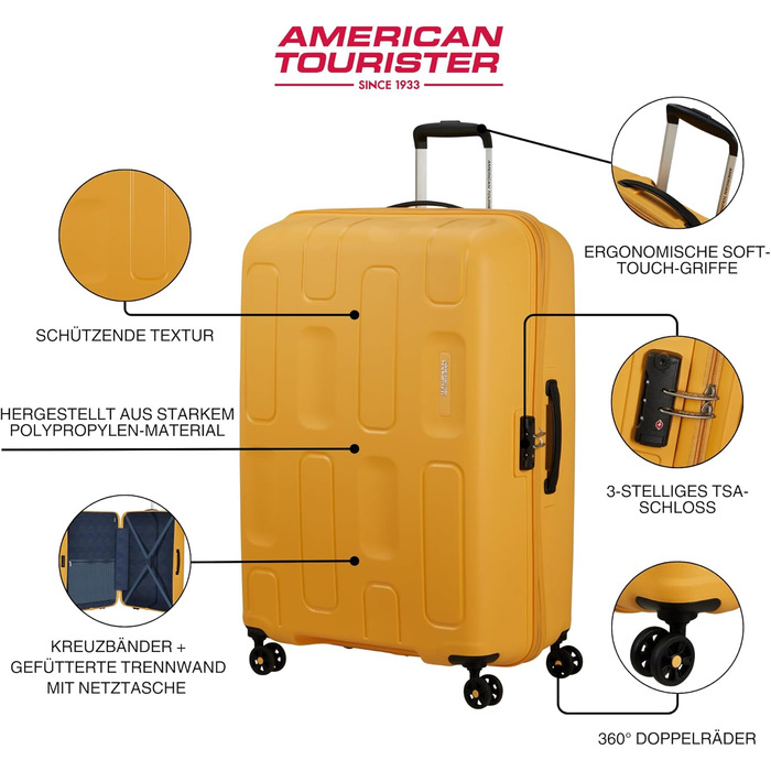 Валіза American Tourister Ellipso Spinner L 79 см 104 л жовта