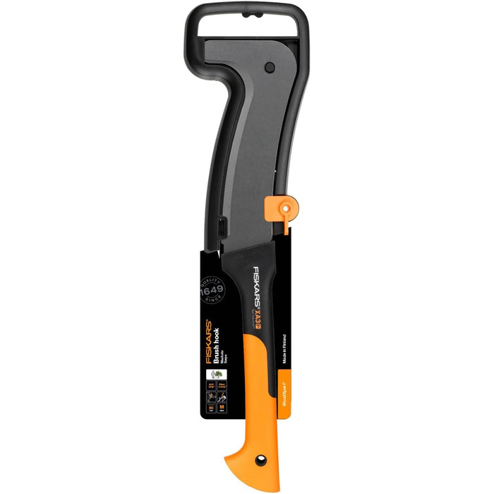 Мачете Fiskars WoodXpert XA3 50,5 см, антипригарне покриття, загартована сталева лезо, скловолоконна ручка, з чохлом, чорний/помаранчевий
