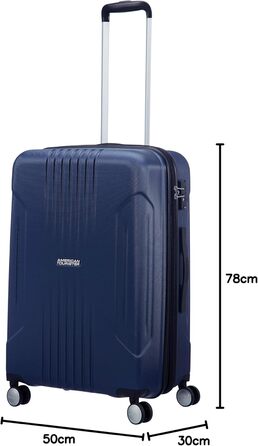 Велика розширювана валіза American Tourister Tracklite Spinner 120 л, темно-синя, 78 см