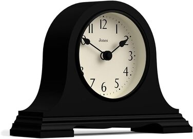 Настільний годинник JONES CLOCKS Speakeasy у класичному стилі Наполеонівської шапки, чорний, для столу, полиці або тумбочки