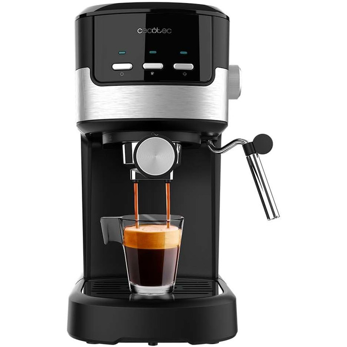 Кавоварка Cecotec Compacta Power Espresso 20 Pecan, 1100 Вт, 20 бар, термоблок, парова насадка, подвійний фільтр, 1,25 л