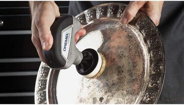 Dremel Versa PC10 багатоцільовий акумуляторний очищувач, набір роторних щіток з 9 насадками, щіткою з щетиною та захистом від бризок для швидкого й легкого чищення