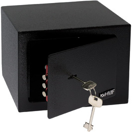 Сейф HMF 49216-02 маленький з ключем, меблевий, 23x17x17 см, чорний