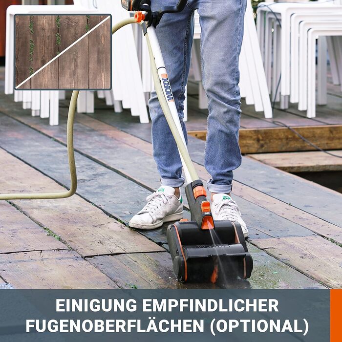 Акумуляторна мультищітка WORX WG441E.9 20В для очищення каменю та деревини, видалення бур'янів, з водяним підключенням, PowerShare, без акумулятора та зарядного (комплект 4Аг акумулятор і зарядка)