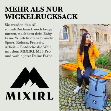Дитячий рюкзак-переноска MIXIRL з пеленальним килимком, стильна сумка для мами, великий роллтоп-рюкзак з кріпленням на візок