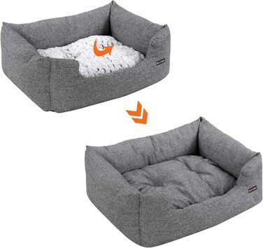 Лежак для собак Feandrea XL, ортопедичний, оксфорд, антиковзний, 100x70 см, сірий