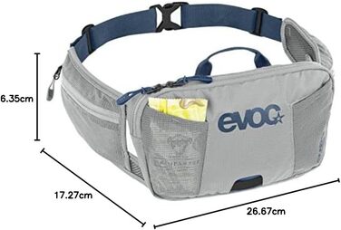 Поясна сумка EVOC HIP Pouch 1 для велопрогулянок, 1 л, з системою вентиляції AIR PAD, додатковими кишенями та регульованим поясом