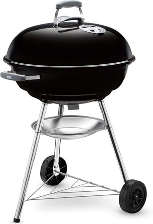 Вугільний гриль Weber Compact Kettle 47 см, чорний, кришка, чохол, комплект із стартером Rapidfire