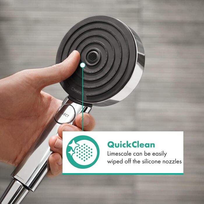 Душова лійка hansgrohe Pulsify Select S, 9 л/хв, EcoSmart, 3 режими, антикальк, хром, 105 мм
