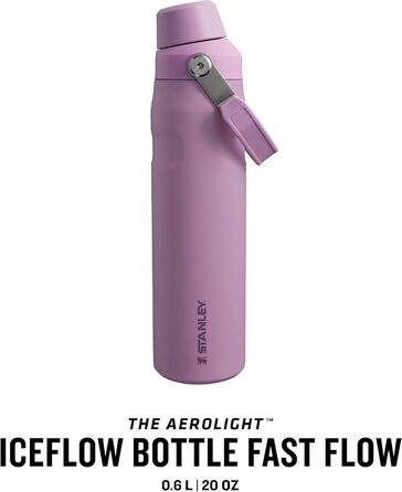 Термос-пляшка Stanley Iceflow 0.6 л для спорту, тримає холод до 10 годин, герметична, без BPA, для води, чорна (ліловий), можна мити в посудомийці