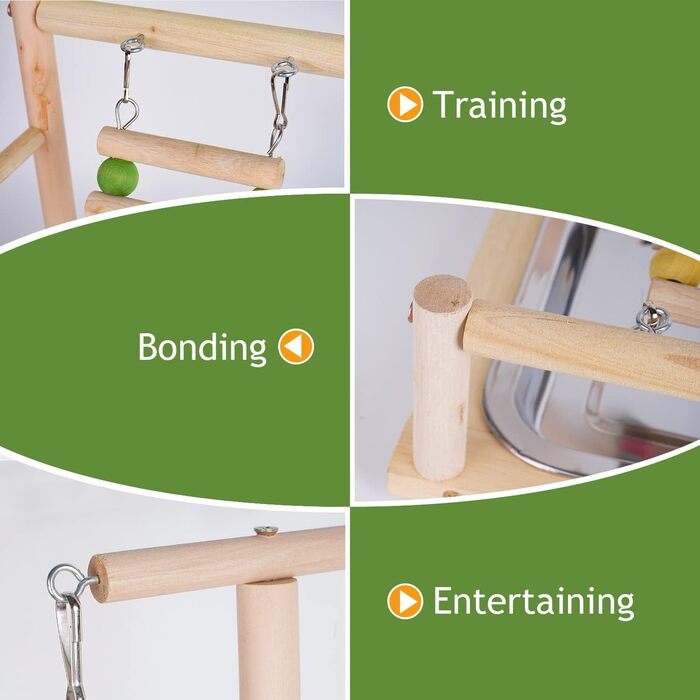 Ігровий стенд для папуг Parrot Playstand, дерев'яний майданчик для птахів, стенд для клітки хвилястого папуги та корелли, 37x26x44 см