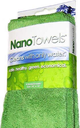 Nano Towels екологічні універсальні серветки для прибирання без хімії, мікрофібра, 35,6x35,6 см, 4 шт. Для кухні, ванної, дитячих речей