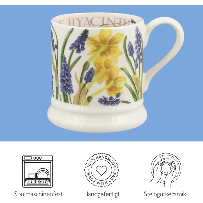 Керамічна чашка Emma Bridgewater 1/2 пінти, велика кам'яна чашка для кави, капучино, латте, чаю, подарункова чашка з дизайном «Тете і мускарі», преміум кераміка