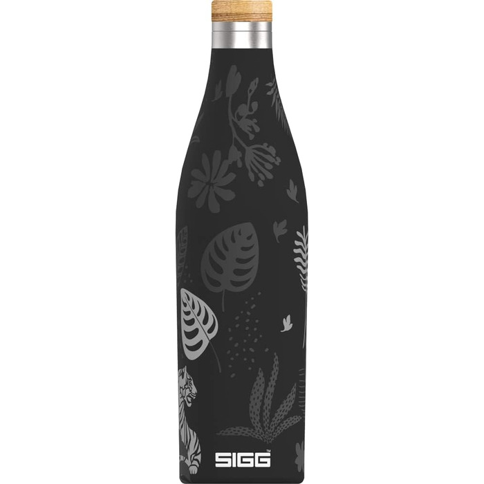 Термос-бутилка SIGG Meridian 0,5 л, нержавіюча сталь 18/8, бамбукова кришка, герметична, BPA-free, для води, Sumatra Tiger