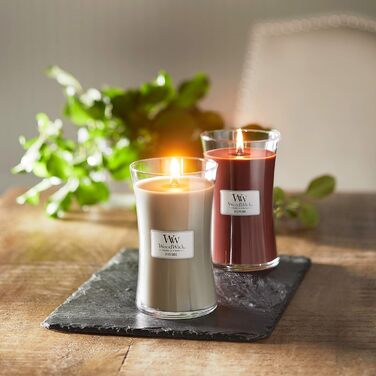 Велика ароматична свічка WoodWick у пісочному склі з тріщавим гнотом, Fireside, до 130 годин горіння