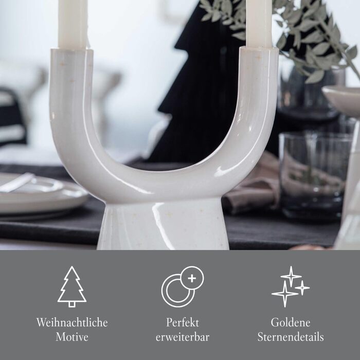 Підсвічник U-подібний Winter Glow 23,5x8,5x20,5 см like. by Villeroy & Boch, кераміка, новорічний декор