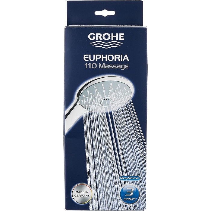 Ручний душ GROHE Euphoria 110 Massage, 3 режими, антикальк, хром