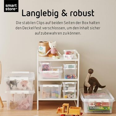 SmartStore Набір з 10 контейнерів з кришкою Classic 8 л (40x30x11 см), харчовий пластик, стійкі до штабелювання, зміцнені кути, 10 років гарантії