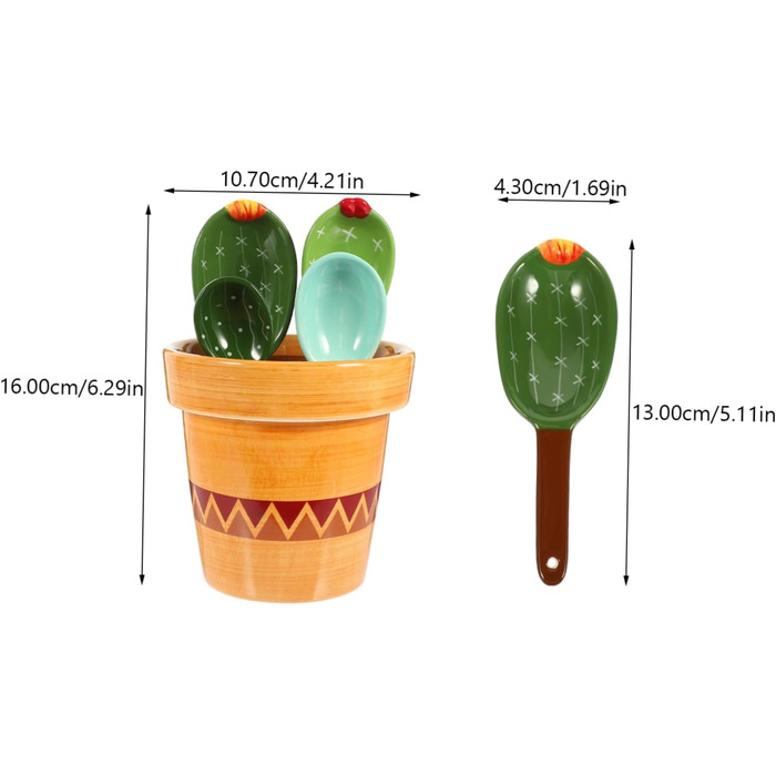 Набір мірних ложок PHENOFICE Cactus, кераміка, кольори в асортименті