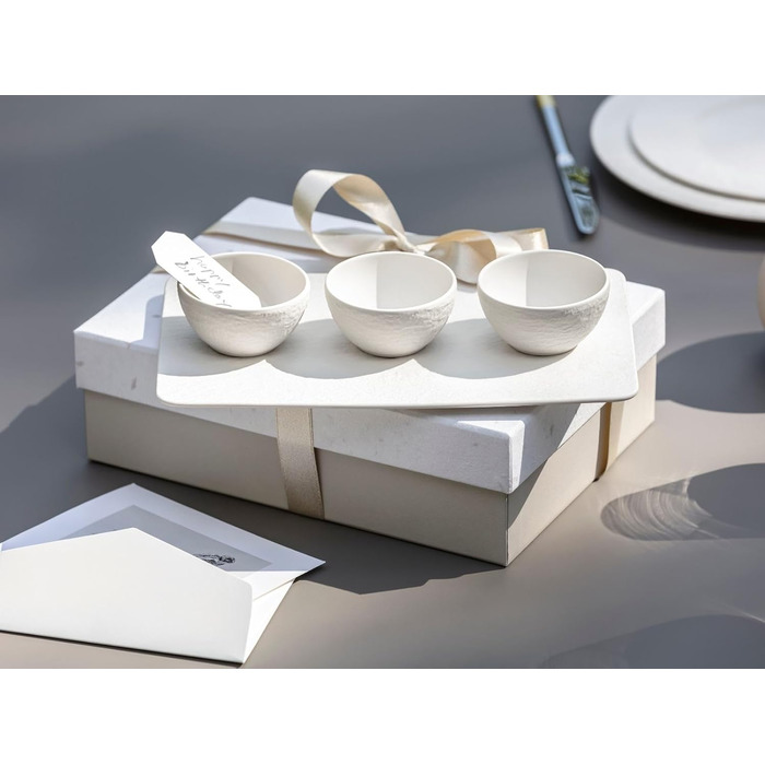Набір соусників Villeroy & Boch Manufacture Rock blanc, 4 шт., преміум порцеляна, білий, для соусів і закусок, можна мити в посудомийній машині