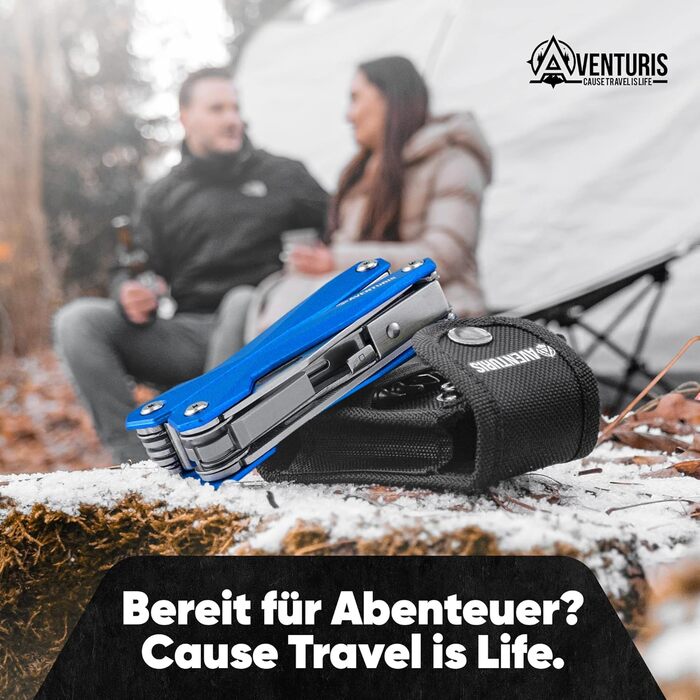 Мультитул AVENTURIS® – багатофункціональний інструмент для велосипеда та туризму, подарунок для чоловіків, зелений або синій, персоналізований