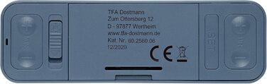 Цифровий бездротовий будильник TFA Dostmann Twist, синій, 12/24 год, регульований часовий пояс, поворотний дисплей 180°, плоский дизайн