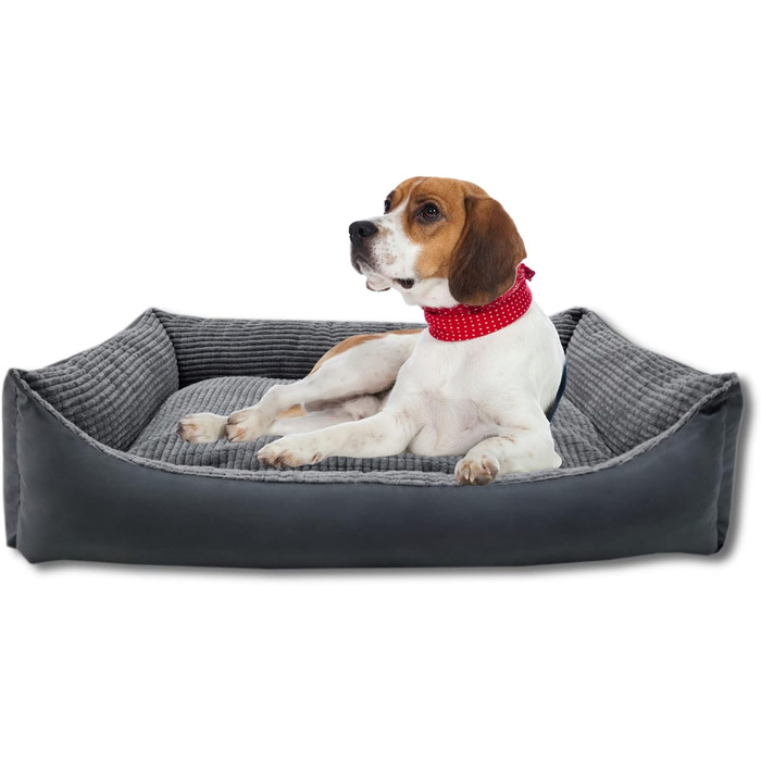 Odolplusz XXL Лежак для великих собак, графіт, 100x70x19 см, знімний і праний чохол, двостороння подушка, корд