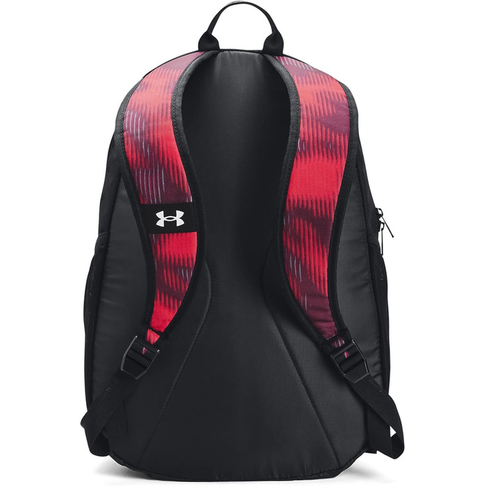 Рюкзак Under Armour Hustle Sport унісекс, спортивний водонепроникний рюкзак із відділенням для ноутбука, червоно-чорно-білий