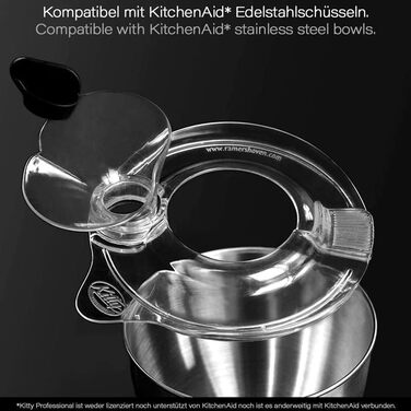 Захисний кожух Profi-Spritzschutz Kitty 'Zuhälter' для KitchenAid 4,3-4,8 л, сумісний з металевими, скляними, керамічними та дерев'яними чашами