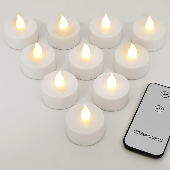LED свічки Monzana, 30 шт., електричні, з пультом, 3,7 см, тепле біле світло, реалістичне мерехтіння, батарейки в комплекті, фламелесні, тривалий час роботи