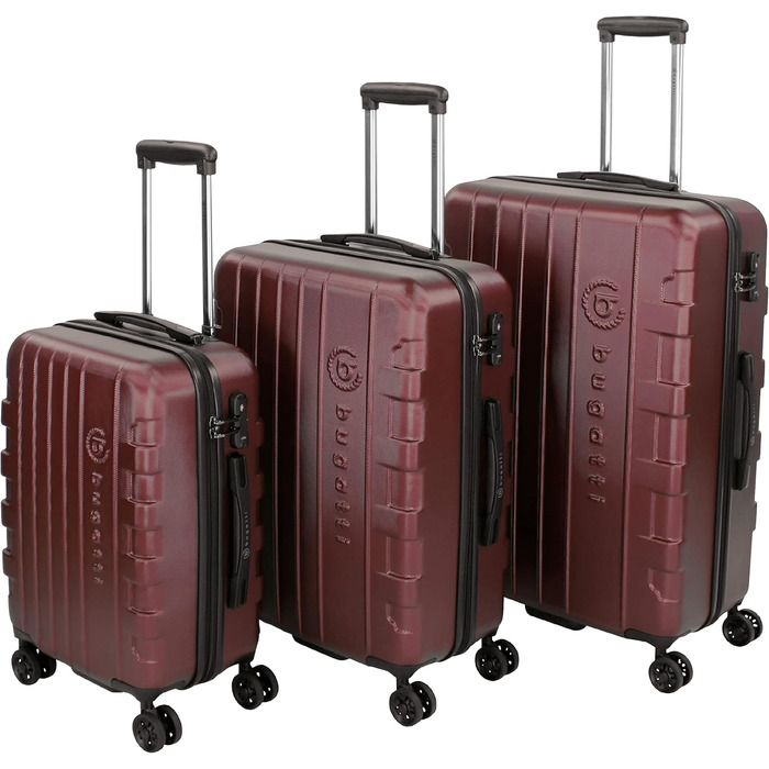 Валіза Bugatti Galatea 38L, 4 колеса, TSA замок, 55x38x23,5 см, червона, набір