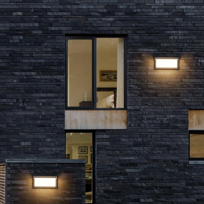 Klighten LED вуличний настінний світильник IP65, водонепроникний, 3000K, прямокутний, для дому, тераси, саду, антрацит