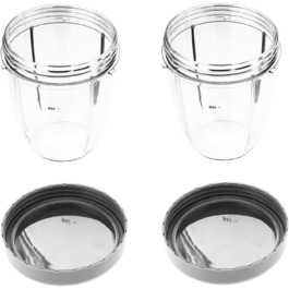 Набір із 2 чашок по 530 мл з запасними кришками для блендера Nutribullet 600W/900W