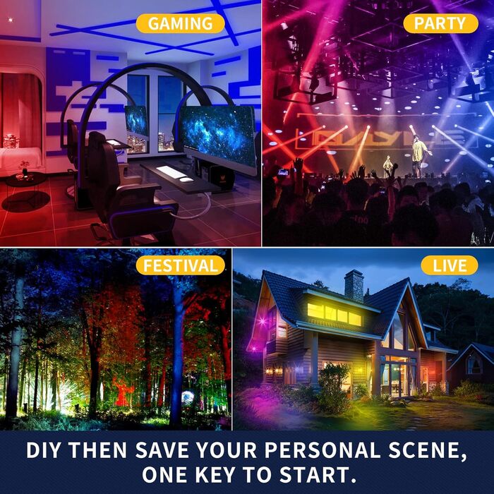 Світлодіодний RGB прожектор для вулиці, 30 Вт, IP66, Bluetooth, таймер, зміна кольору, DIY-режим