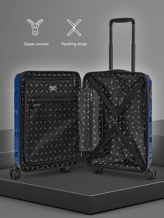 Жорсткий кабінний чемодан-тролей 40x20x55 см з поліпропілену, 4 колеса, TSA-замок, легкий, для ручної поклажі