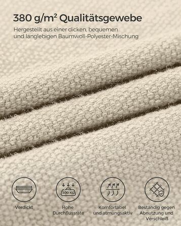 Гамак SONGMICS 210x150 см, подвійний, до 300 кг, з сумкою, ременями та карабінами, для тераси, балкона, саду, кемпінгу, бежевий