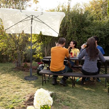 Підставка для парасолі Relaxdays, дизайн троянди, стійка до вітру, для штанги 35/38/48 мм, чорна з золотом, полімерна смола