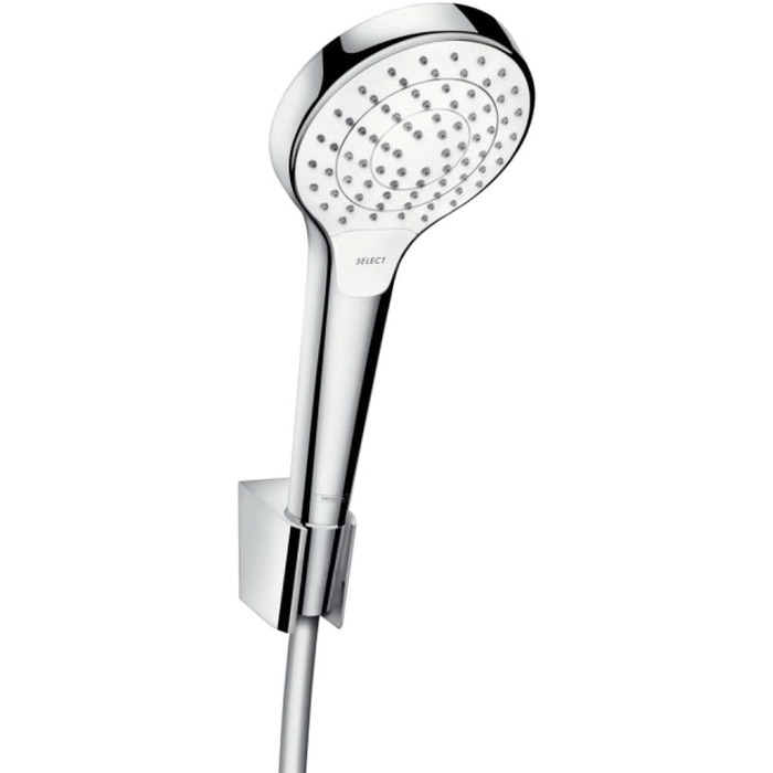 Душова лійка hansgrohe Croma Select S з тримачем, 3 режими, білий/хром